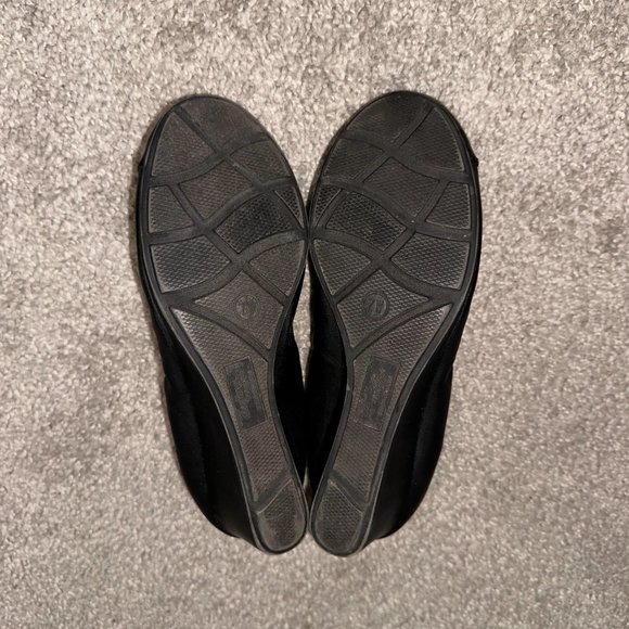 Dexflex Comfort Black Wedges Heels Flats Size 7 Wide - Picture 6 of 6